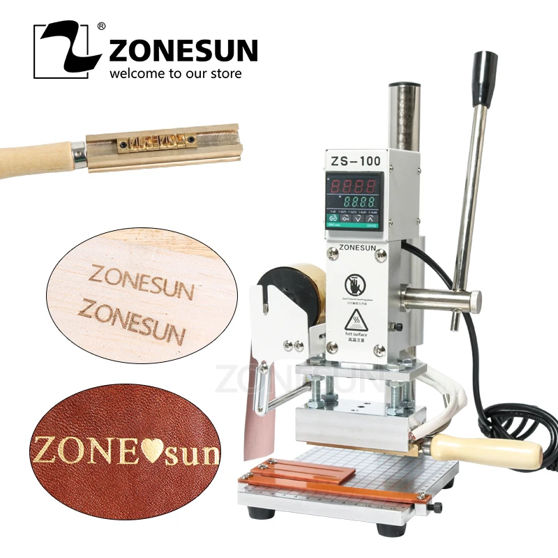 ZONESUN ZS-100 теплообменное оборудование штамповочная машина для горячего тиснения фольгой настольная машина для горячего тиснения фольгой