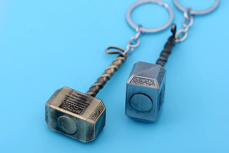 Мстители Marvel's Hammer Mjolnir брелок оловянный игрушка цепочка Тора кольцо для мужчин