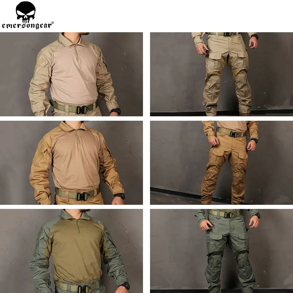 EMERSONGEAR G3 Военная униформа для страйкбола рубашка брюки с наколенниками Военный