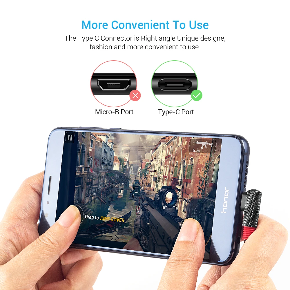 SUNGUY прямоугольный кабель usb type C плетеный для быстрой зарядки передачи данных samsung