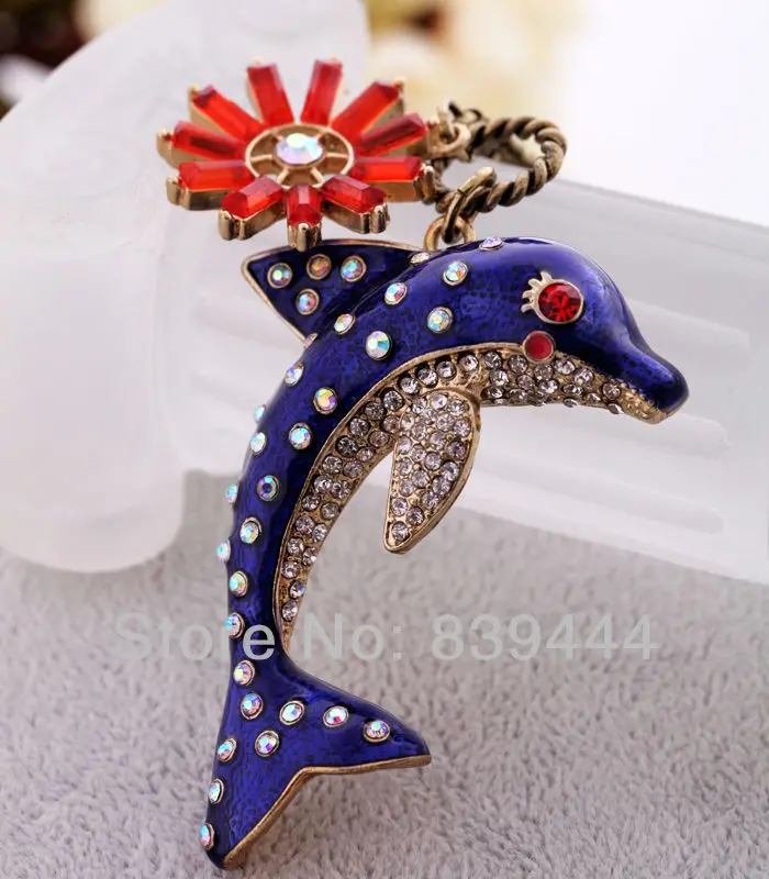 Новое модное Ювелирное Украшение ожерелье в виде дельфина с кристаллами и