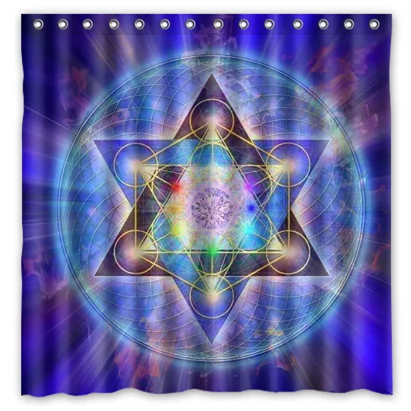 Sacred Geometry Symbol _ Меркаба гексаграмма звезда полиэстер Ванная комната Душ шторы и