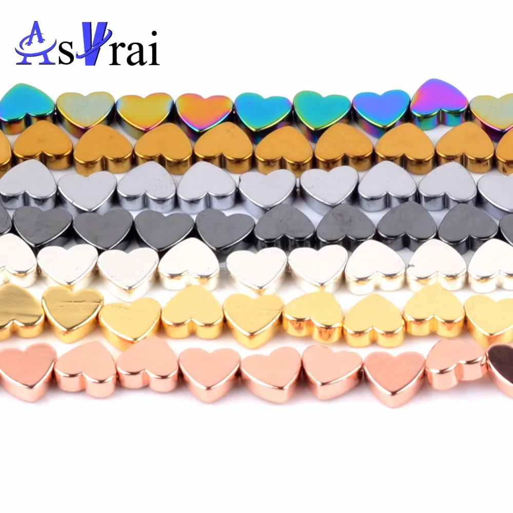 Бусины Из Гематита в форме сердца для изготовления ювелирных украшений бусины с