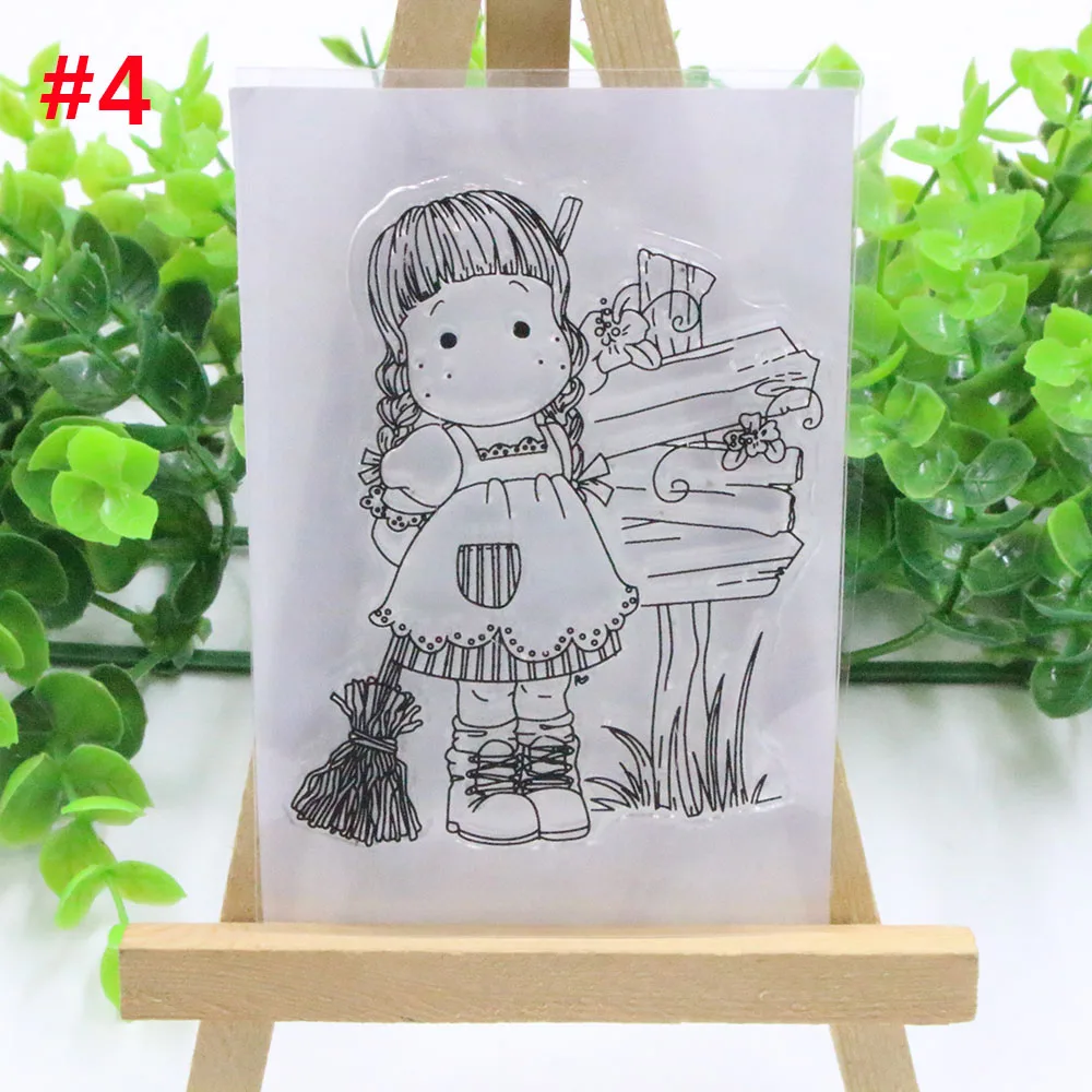 Красивая прозрачная девушка очистить резиновый штамп силиконовый Скрапбукинг