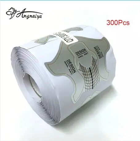 White ANGNYA, 300 шт, профессиональные формы для ногтей из сплава серебра, инструмент для наращивания ногтей, для дизайна ногтей, французский, сделай сам, акриловые УФ-формы для наращивания геля - Цвет: White