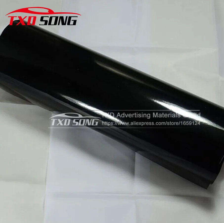 

12cm/30cm/50cm/60cmX300cm/Lot Glossy Black Car Auto Body Sticker DIY Decal Self Adhesive Wrapping Vinyl Wrap Decorative