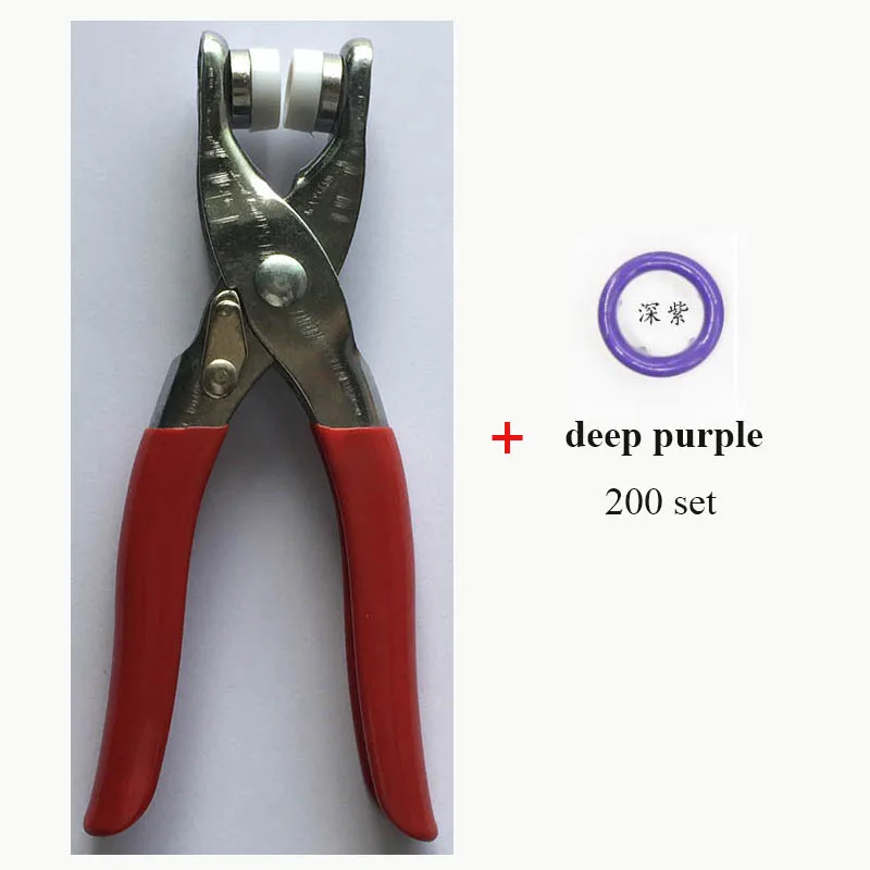 plier and 200 shenzi 1 шт., плоскогубцы, набор 200, 9,5 мм, хорошее металлическое зубчатое крепление, кнопки, 20 цветов, легко установить, крепеж, кнопки, пряжки - Цвет: plier and 200 shenzi