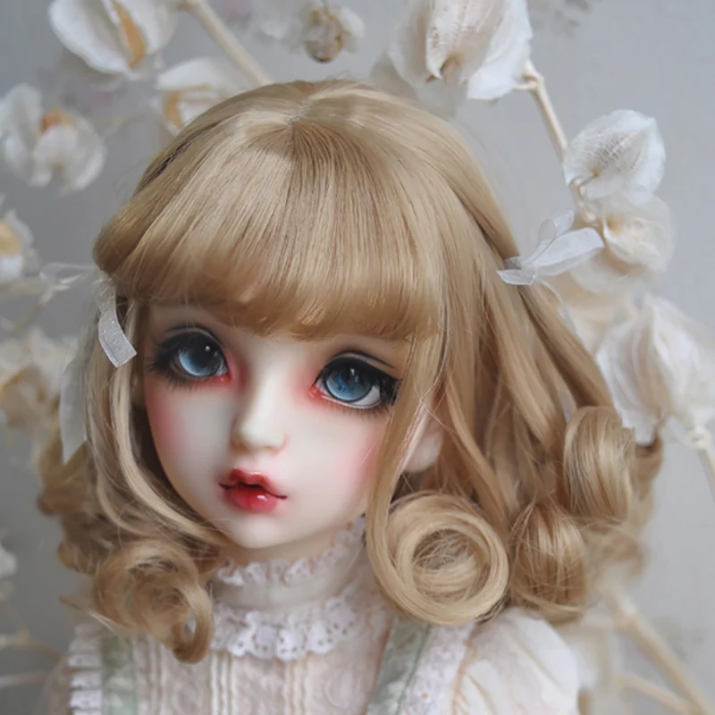 Cateleya Bjd парик 1/3 1/4 1/6 Европейский Стиль Лента Короткие вьющиеся волосы кукла парик - Цвет: yamase