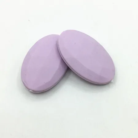 light purple Без БФА, силиконовый плоские овальные бусины- силиконовая Подвеска для прорезывания зубов ожерелья Силиконовые Детские Жевательные свободные бусины - Цвет: light purple