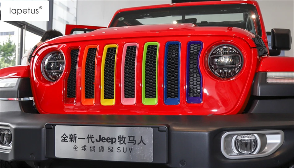 Lapetus аксессуары для Jeep Wrangler JL 2018 2020 сетчатые передние вставки радиаторной решетки