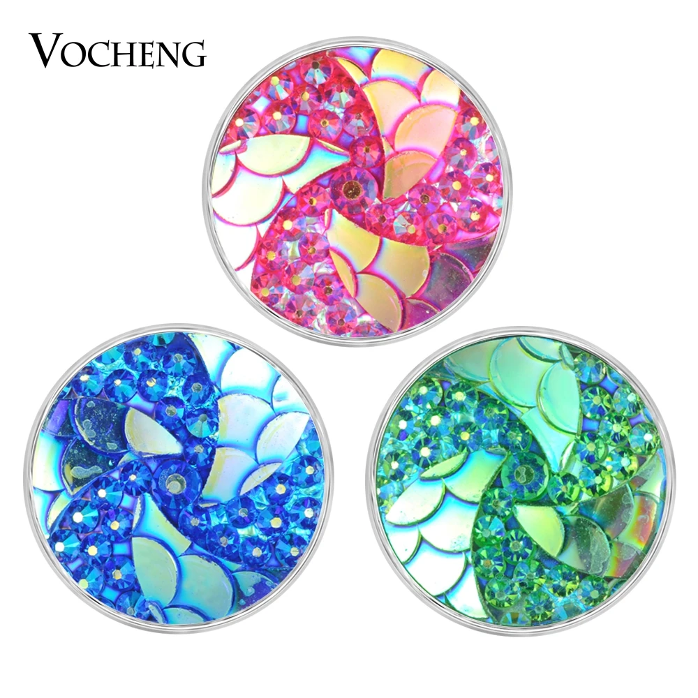 

Vocheng Resin Ginger Snap button Charms Copper Metal Base 6 Colors 18mm snap button Charms Vn-1830