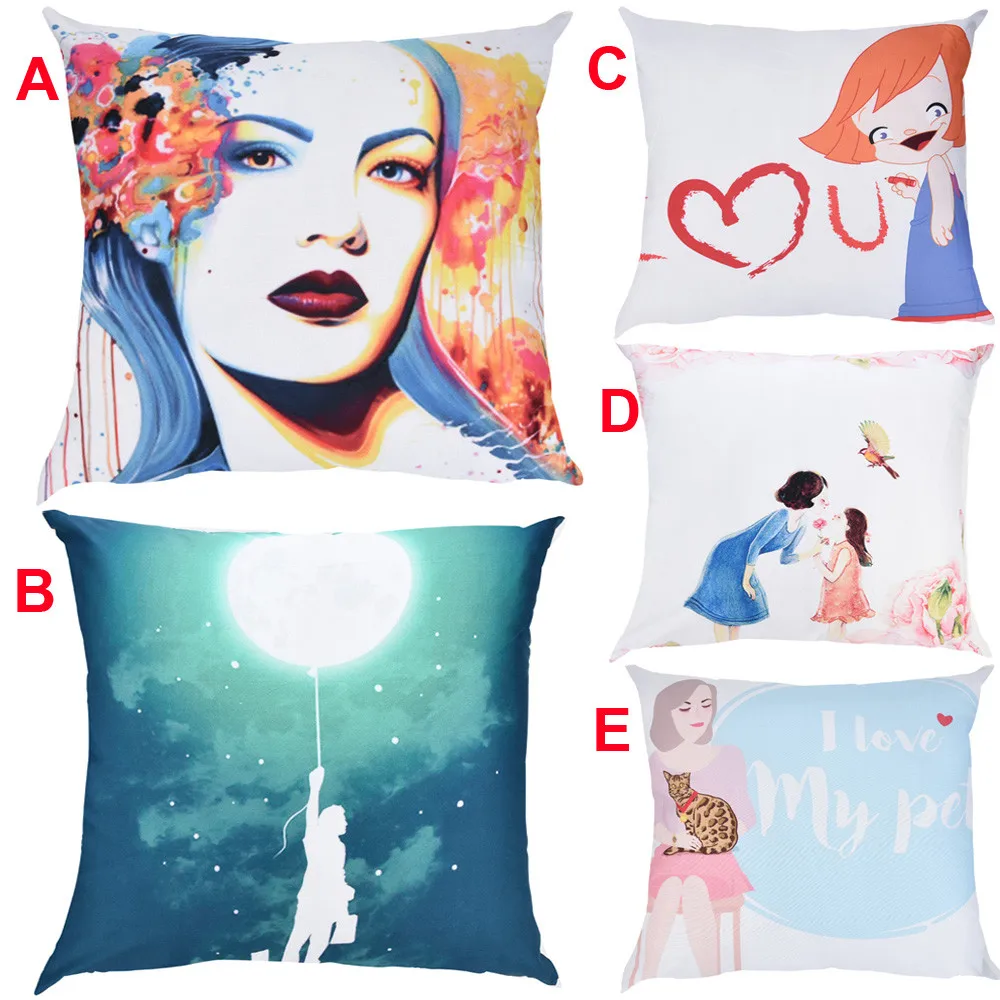 5 styles cushion covers decorative pillows Square Happy Mothers' Day Sofa home decoration accessories Throw PillowCase F300118 | Дом и сад