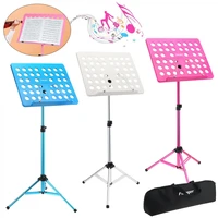 flanger folding lightweight music stand abs sheet aluminum alloy tripod stand holder height adjustable with carrying cotton bag