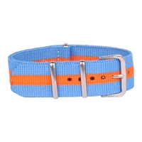 wholesale casual new watchband men women stripes cambo nylon watches orange blue straps wristwatch band buckle 20mm belts