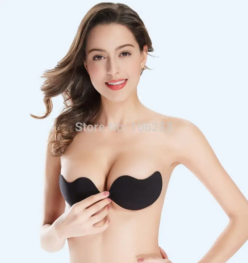 

Wholesale Free Shipping Women Self Adhesive Strapless Bandage Stick Gel Silicone Push Up Invisible Bra