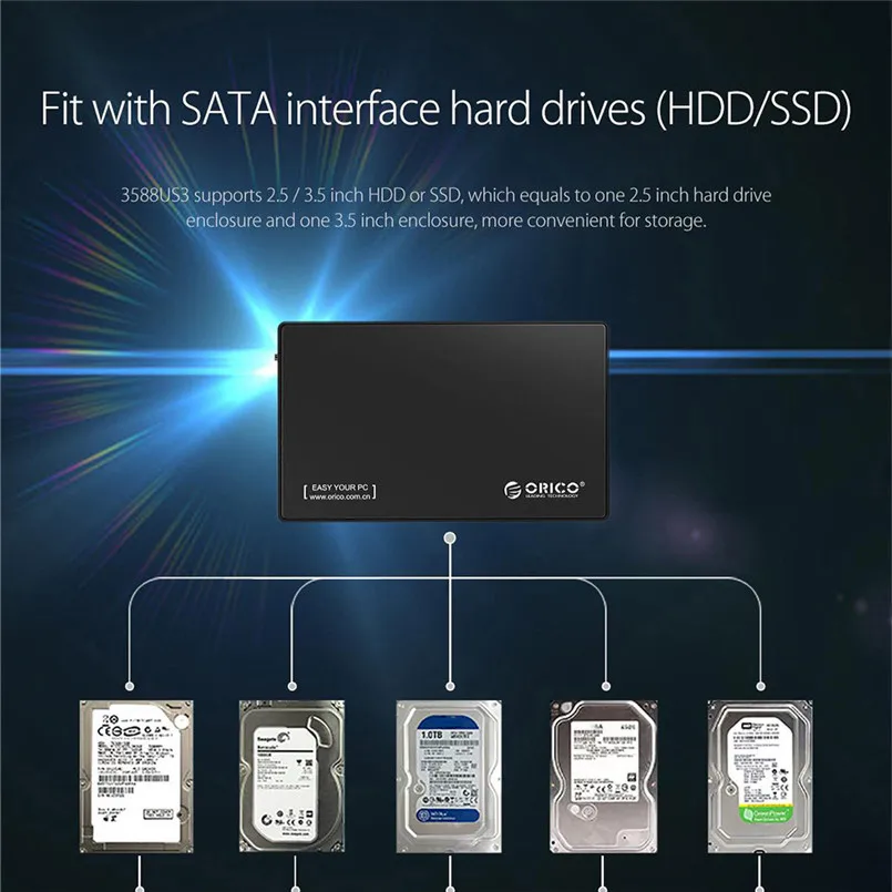 Внешний корпус жесткого диска USB 3 0 на SATA 5 для HDD и SSD 40JUN27|Жёсткие диски боксы HDD| |