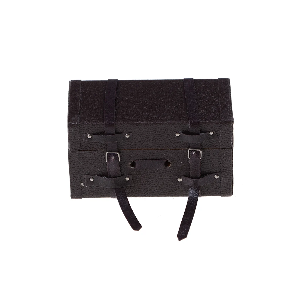 Коллекция 1/12 года миниатюрный винтажный кожаный деревянный чемодан для