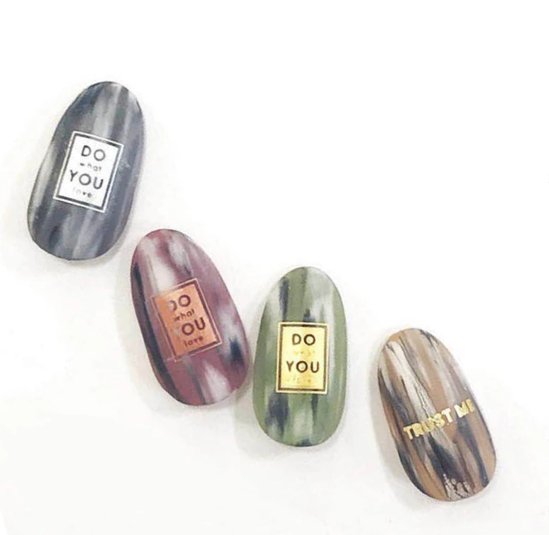 Серия надписей "сделай сам" 6 цветов стикеры 3D на ногти nail Art Шаблон для украшения ногтей