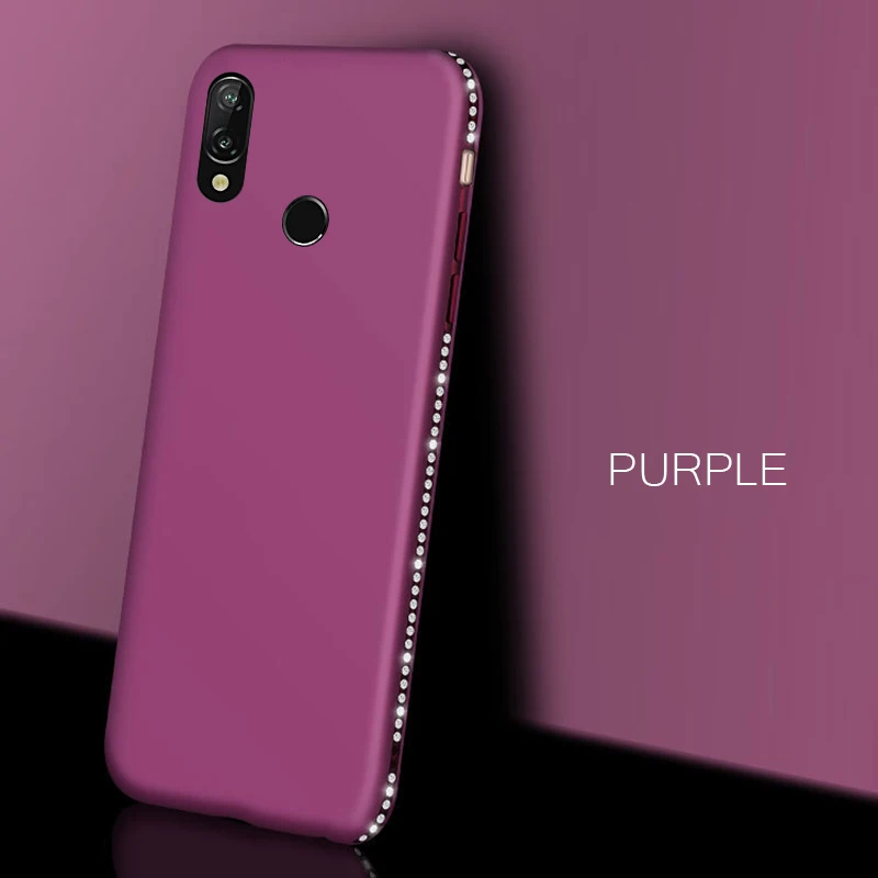 Purple Блестящий чехол со стразами для Huawei Y7 Pro Y9 Y5 Y6 Prime P20 Lite P30 на Honor 7C 7A Pro 8X10 9 Lite P Smart Plus - Цвет: Purple