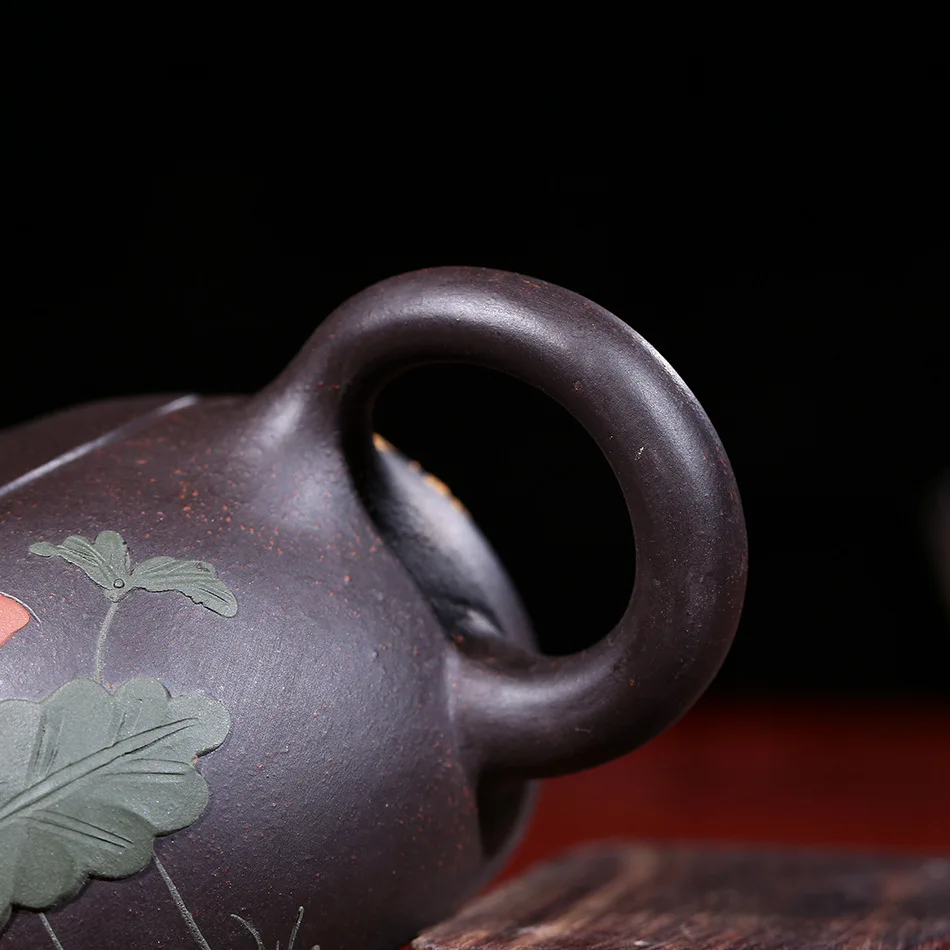 Сырая руда черная грязь исинский чайник чистый ручной работы красочная