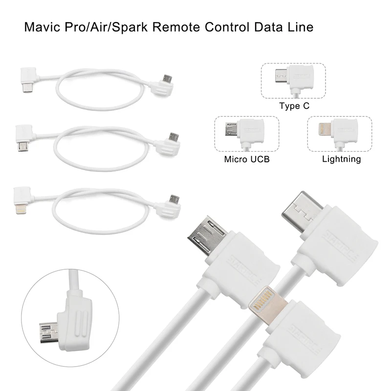 Micro USB для Lightning/Micro usb type-C кабель для передачи данных для DJI SPARK/MAVIC 2 pro ZOOM/MAVIC mini iPhone iPad samsung Tablet IOS