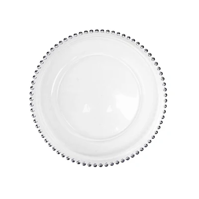 8inch 21cm silver Скандинавские креативные бусины с золотыми краями и серебристыми краями роскошный стиль простой дизайн стеклянная тарелка для стейка основная тарелка 12 дюймов - Цвет: 8inch 21cm silver