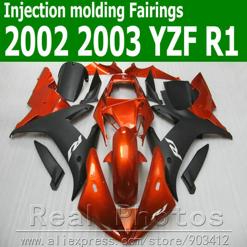 100% литье под давлением Обтекатели набор для YAMAHA R1 2002 2003 YZF обтекатель комплект 02 03