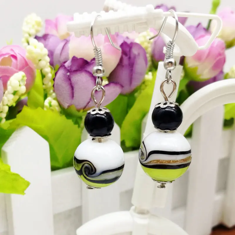 Новые модные женские серьги с цветным рисунком или узором дизайнерские