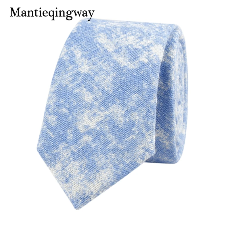 Mantieqingway 6 см хлопок + лен галстук для мужчин черно-белый полосатый бизнес-стиль