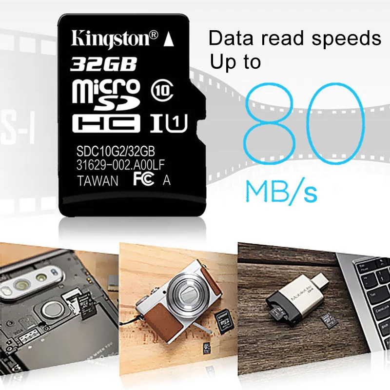 100% оригинальная kingston Micro SD карта 16 ГБ 32 64 Гб 128 MicroSD памяти класс 10 TF MicroSDHC UHS-1 для