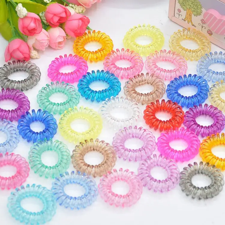 10 pcs fashion telephone wire elastic Silicone rubber bands springs Gum for hair hairband hair accessories headband women girls