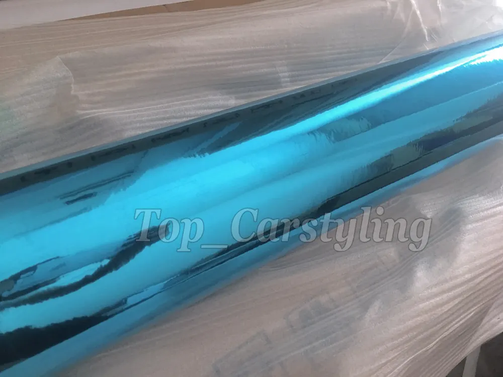 Высококачественная яркая синяя хромированная виниловая оболочка Автомобильная