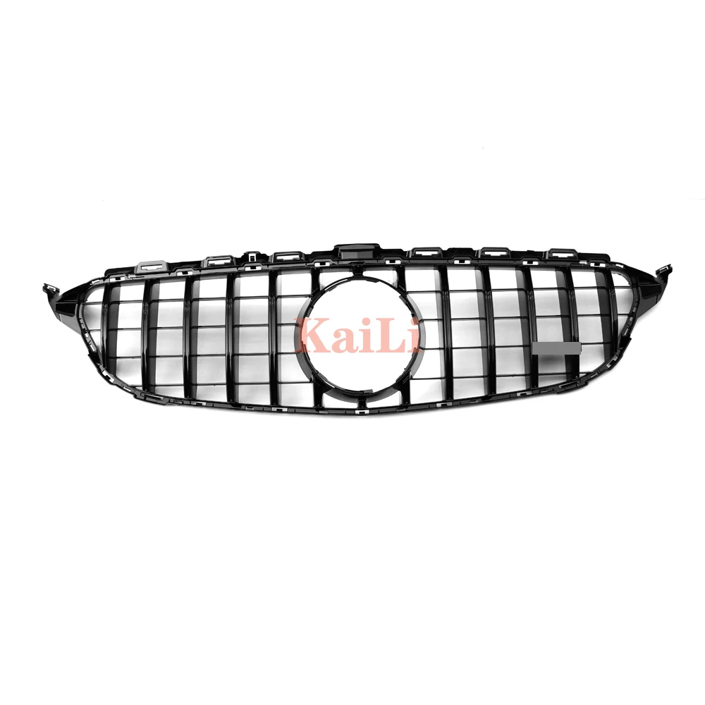 Черные гоночные грили GT для Mercedes Benz C Class W205 c200 c250 c300 2015 2018 решетка без