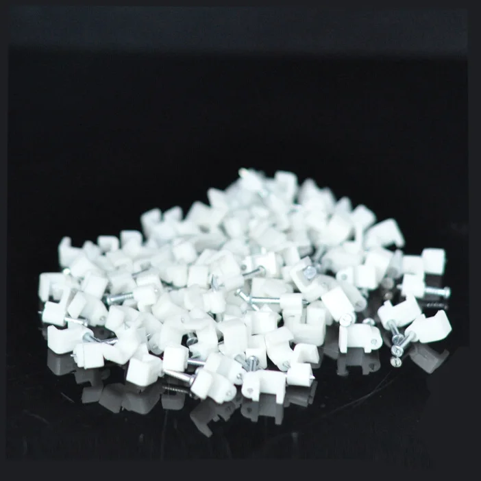 (100 шт.) 5 мм плоские зажимы для ногтей белые квадратные настенные винтовые |