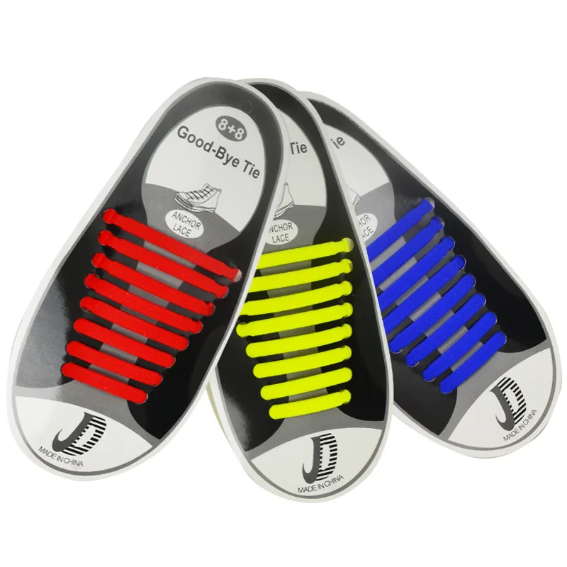 

16pcs/lot No Tie Shoe Laces Elastic Silicone Shoelaces For Men Women Lacing Shoes Rubber Shoelace For Shoes Special Shoelace NEW