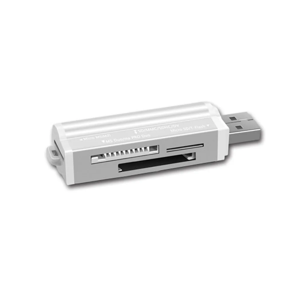 4 в 1 Micro USB 2,0 считыватель карт памяти usb адаптер для Micro SD карты TF M2 MMC MS PRO DUO кардридер - Цвет: silver
