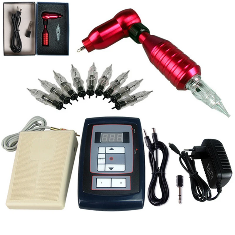 Complete Professional Tattoo Machine Kit Sets rotary tattoo machine kits Power Supply Needles Grip Tip Set | Красота и здоровье