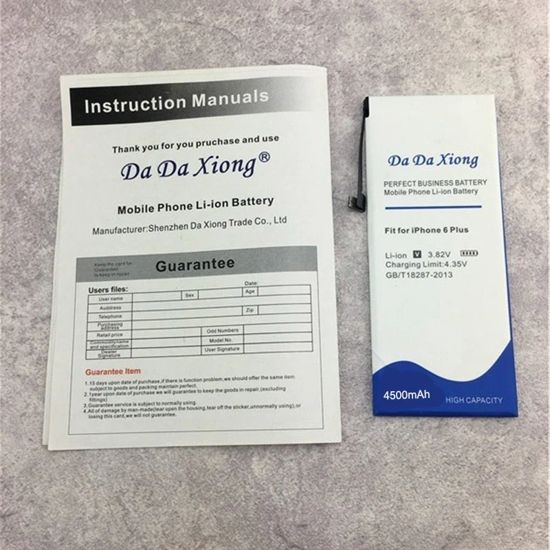 Da Xiong 4500mAh батарея для iphone 6 Plus для iphone 6 Plus батарея Бесплатные инструменты