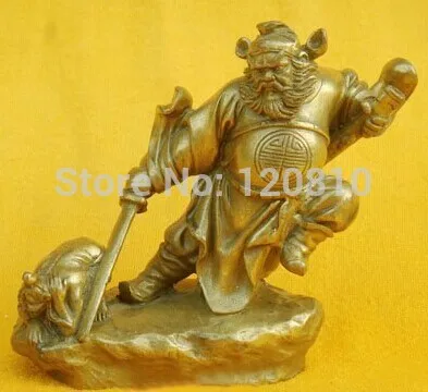 

Chinese Exorcist Zhong Kui Bronze Statue Figurine 4"H