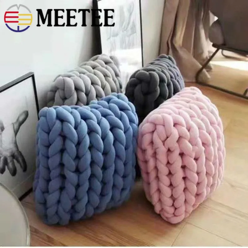 Meetee 1pc 500g Core Cotton Line Chunky Yarn DIY Blanket Cushion Coarse Scarf Bulky Arm Roving Knit Hand Knitting|Пряжа| |