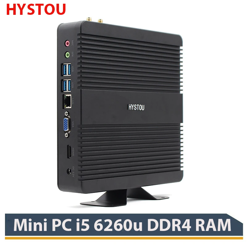 Новинка 6-го поколения безвентиляторный мини ПК Intel Dual Core i5 6260u Iris Graphics 540 DDR4-2133