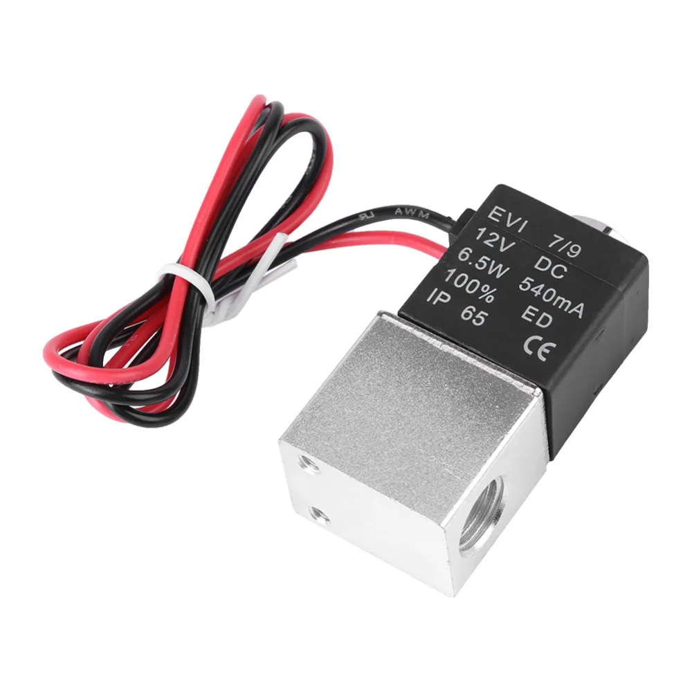DC 12V 1/4 дюймов 2 пути Соленоидный клапан нормально закрытый пневмоклапан серии