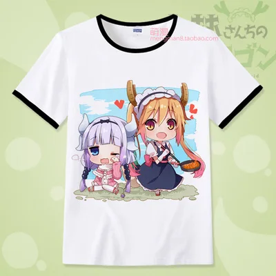16 Новая футболка Kobayashi san Chi no Maid Dragon, футболка для костюмированной вечеринки, аниме Maid Kanna, летние хлопковые футболки - Цвет: 16
