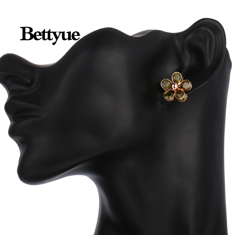 Женские серьги с цветком Bettyue Разноцветные фианитом AAA для свадебной