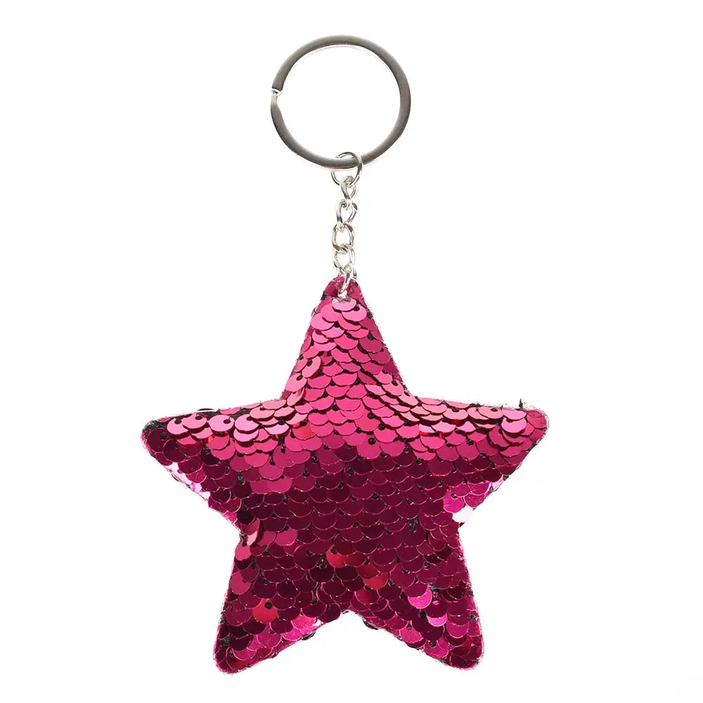 1 шт. Прекрасный пентаграмма брелок с блестками кулон светоотражающий GlossyKeyfob PU