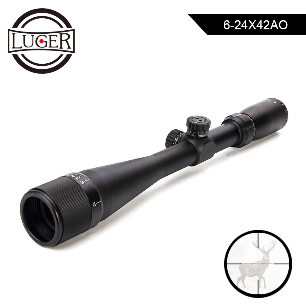 Охотничий прицел LUGER 6 24X42 AO с регулировкой переднего параллакса сетка мил Дот для