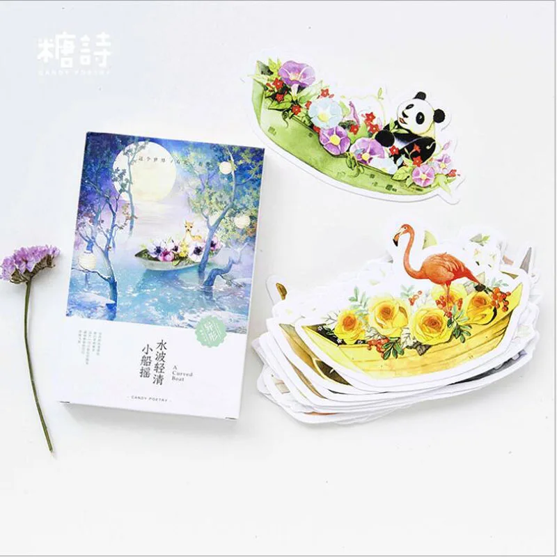 30 шт./лот новые открытки с изображением лодки/цветка/животного Красивые