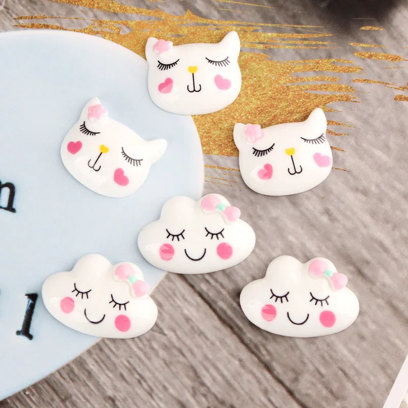 10 шт. Kawaii для девочек с рисунком облачка полимерные Стразы плоские оборота