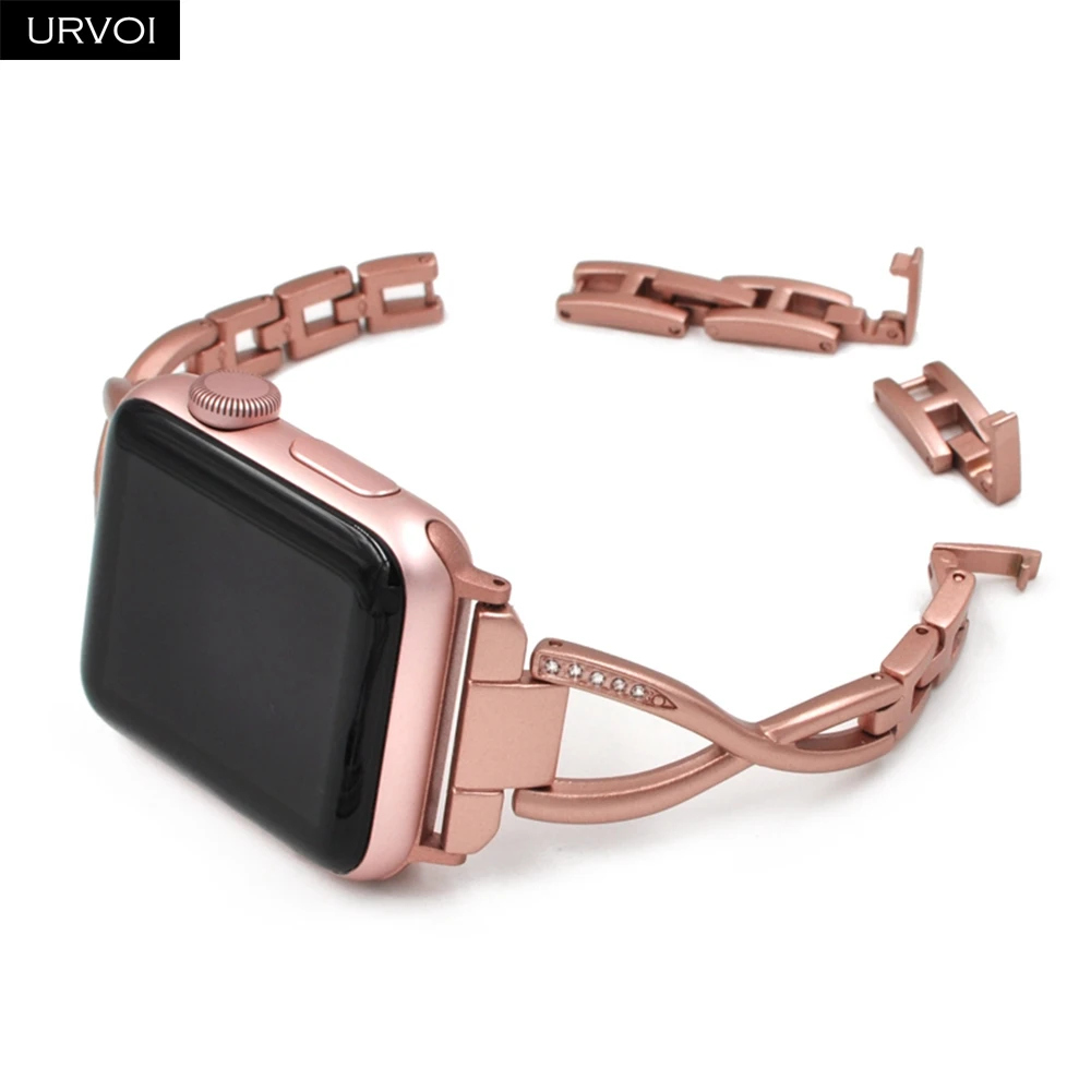 URVOI браслет цепочка для Apple Watch ремешок из нержавеющей стали iWatch девушка мода
