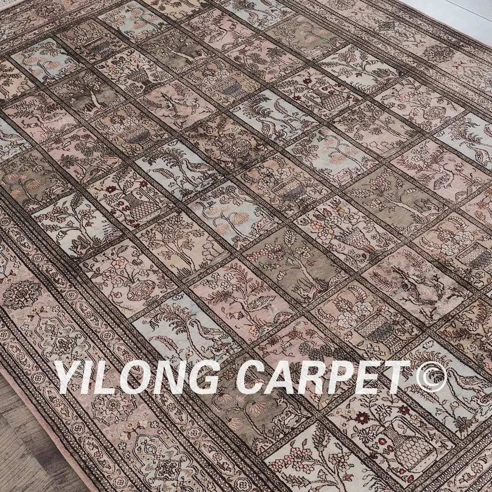 YILONG 6 'x 9' кашмирский qum Шелковый выгодный ковер изысканный садовый